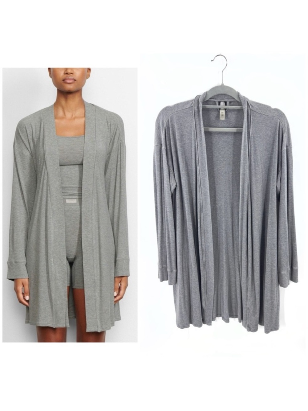 Skims Soft Lounge Open Front Robe Womens Size Medium Cozy Long Sleeve Lounge